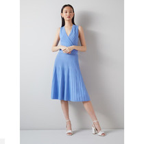 LKBennett Direct Mail UK 2023 New Dress Womens V - collar Thread Knitting Umbrella Dress