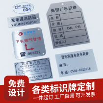 Metal nameplate custom-made stainless steel blank sign corrosion aluminum brand machine mechanical equipment valve identification plate