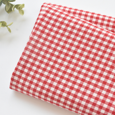 taobao agent Small dough cloth pure cotton color weaving small plaid fabric red white grid clothes skirt, children's clothing shirt handmade DIY