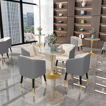 Negotiation and negotiation meeting table leisure reception sales department table and chair combination balcony light luxury sofa store small round table