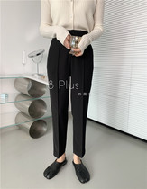 Self-retention Korea 2021 autumn elastic high waist slim straight tube loose pipe suit pants Joker commuter womens pants