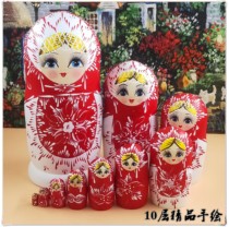 Russian sets of baby 10 layers of snow baby hand painted basswood doll creative ornaments environmental education gift 1240