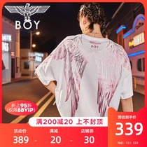 boylondon Butterfly Wings Print Short Sleeve Women 2021 Summer New White T-shirt 400101