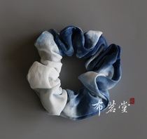 Cloth Mingtang fabric floral headdress tie dyeing Hairband handmade tie dyeing plant blue dye