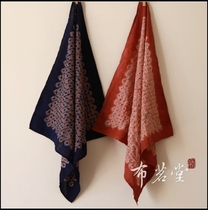 Bumingtang dense flower color dyeing small square scarf plant blue dyed tea scarf scarf bag decoration