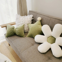 Sofa pillow ins wind cute star bow living room floating window cushion cover sun flower pillow removable and washable