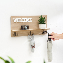 Entry door decoration hook non-perforated wall porch key frame wall-mounted creative storage rack simple