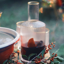 Rib Sketching Cool Kettle Glass High Temperature Resistant Thickening Creative Home Large Capacity Juice Cup Water Bottle Suit