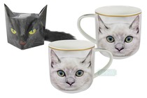 Foreign trade Meow Star series high-quality bone china cup micro-blemish without box