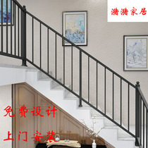 Nordic light luxury Wrought iron stair handrail Indoor balcony guardrail fence Household bay window railing Attic decoration is simple