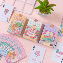 Cartoon cute girl heart creative student playing cards truth and dare big adventure fun fighting landlord dormitory cards