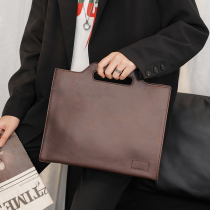 2021 new mens handbag casual youth shoulder bag Business briefcase stereotyped file bag vintage hand bag