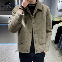 Rich bird autumn and winter woolen coat mens short thick Korean version of the trend British style jacket woolen coat coat mens clothing