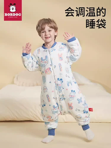 Babu Dou Baby Sleeping Bag Spean и осень, зимняя зимняя зима Pure Chotcon Children Doudou Divide Negs и Baby Kick Anti -Strikes