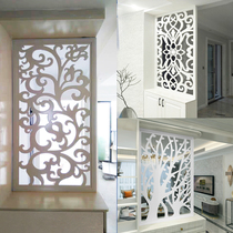 Solid wood lattice custom carved board Hollow ceiling Living room entrance door aisle shoe cabinet partition New Chinese screen