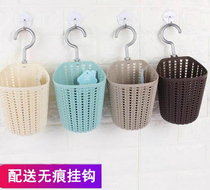 Kitchen enlarged garlic and ginger storage box non-perforated bathroom toilet wall-mounted hook plastic hollow storage basket