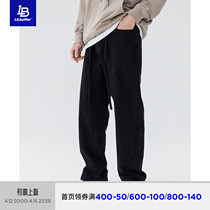Lilbeter Jeans Man 2022 New Port Style Pants Straight Barrel Loose Men Pants Tide Men Wide Leggings Pants