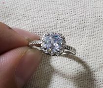 Welfare Section zircon 1 karat square diamond diamond ring rings wedding props copper-nickel alloy a price