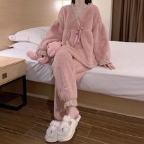 Forever succumb to tenderness ~ Home daily coral velvet pajamas can be thickened in autumn and winter to wear Home clothes
