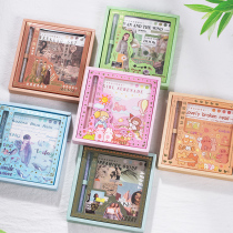 Language leisure and paper stickers suit Handbooks magazine Engraving Knife Series Handpainted Cartoon Material Decorative and Painted Gift Boxes
