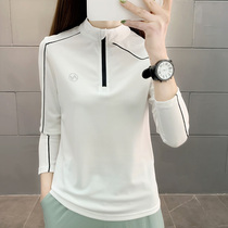 Outdoor casual quick-drying clothes female tide spring and autumn thin stretch breathable exercise fitness training Sports long sleeve T-shirt