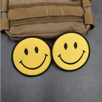 Round smiley face expression embroidery Velcro chapter cute personality backpack clothes patch cartoon smile armband badge