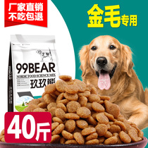 Dog food 20kg 40kg Golden retriever special medium-sized large dog Adult dog puppy Beef delicious hair calcium supplement