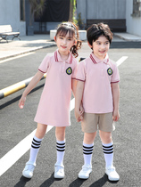 Kindergarten garden clothes Summer clothes College style primary school uniform Summer Korean version of short-sleeved childrens class clothes Graduation suit suit