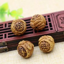 Wild peach-core carving handmade diy hand-string Dragon-grain core hand-string brain peach-pomegranate 2