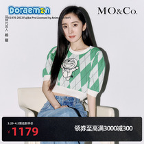 Yang power the same amount of MOCO Doraemon A Dream Edition Authorized 2022 Spring new products Short-style knitted sweatshirt MBB1SWTT12