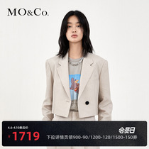 MOCO2022 spring new linen blend simplicity approx. wide shoulder short suit jacket MBB1BLA019 Moanke