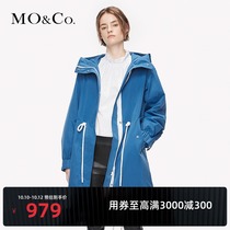 MOCO Spring and Autumn New drawstring waist hooded cotton jacket coat MAI3COT009 Moanke
