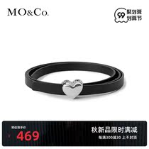 MOCO2021 Autumn New Product personality heart-shaped cowhide Joker thin belt love Moan Ke