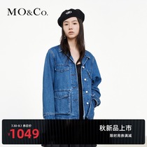 MOCO 2021 autumn new multi-pocket decorative vintage neutral denim jacket JK clothing Mo Anke