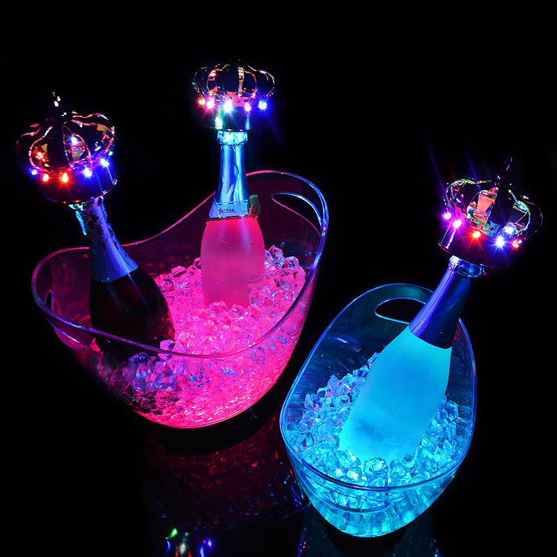Led luminous Yuanbao big ice bucket bar charging colorful ice bucket flash ice bucket ice bucket bartender