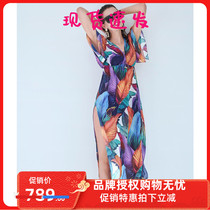 Direct selling Anlifang Feng Printing Long Beach Dress Sun Cover Resort Beach Clothes EH0003 Spot