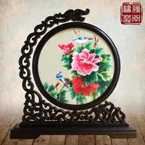Guangdong embroidery Guangzhou embroidery Chaozhou embroidery pure hand embroidery decoration wedding gift new home entry gift double-sided embroidery