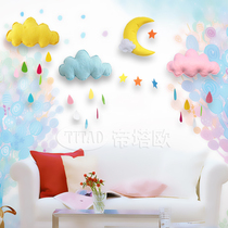 Handmade clouds and raindrops hanging girl heart home childrens room Childrens clothing store Kindergarten hanging wall decorations
