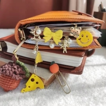 Glazed late autumn accessories INS smiley face bow cheese hand tent bookmarks fashion hand tent decoration pin bookmarks