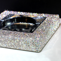 Luxurious inlaid with crystal glass ashtrays High-end Full Drilling Living Room Tea Table Ashtrays Office Hotel Eurostyle