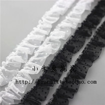 3 5cm black and white dots mesh pleated lace cuff dress decoration accessories socks decorative lace