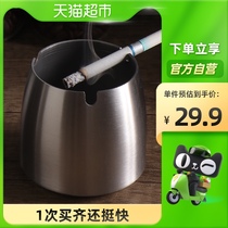 Ou Runzhe ashtray loft wind thickened stainless steel Home Office fashion ashtray with smoke column 1