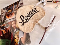 LOEWE limited edition black thread embroidered bun fan summer hand fan wind portable fan fan old-fashioned small fan