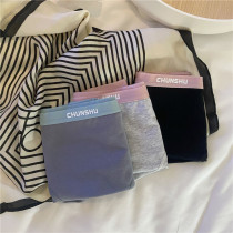 Korean Wind Chic Academy Wind Cute Collision Color Letters Comfort Pure Cotton Mid-Waist Underpants Day Tying Hip Triangle Briefs
