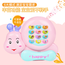 Infant telephone toy baby puzzle early education with light music called Mom and Dad snail story machine