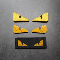 Gold eye embroidery Velcro chapter cutting reflective yellow devil eye armband sticker personality morale chapter backpack sticker