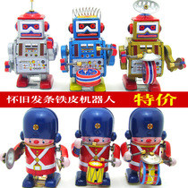 80 after nostalgic classic iron hair iron toy robot bar decoration military band drummer