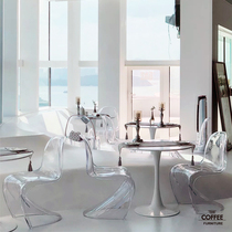 Net celebrity ins cafe table and chair combination Tulip table beauty chair Milk tea shop transparent chair Dessert shop table