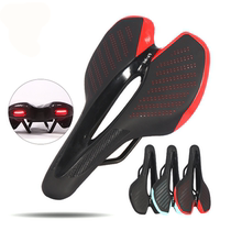 Bicycle cushion mountain bike silicone saddle road bike seat cushion with taillights riding equipment