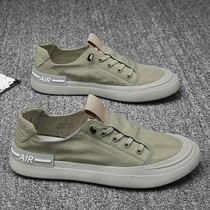 Summer mens shoes breathable canvas shoes thin trendy mens lazy one-legged cloth shoes casual all-match board shoes tide shoes